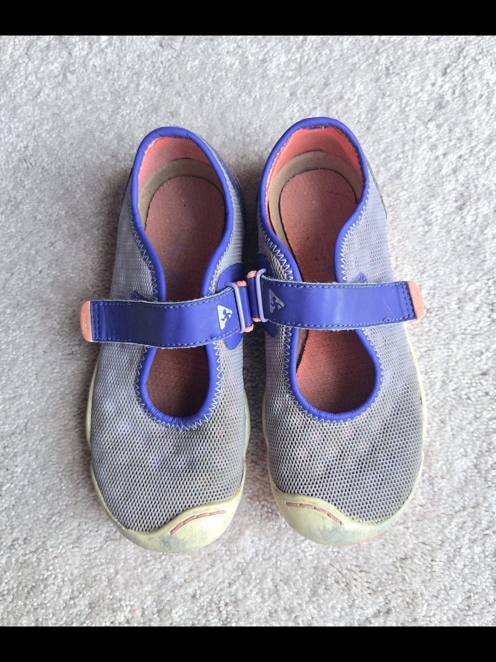 PLAE Kids Mary Jane Sneakers in Gray, Purple and Coral